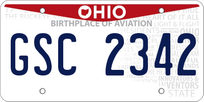 OH license plate GSC2342