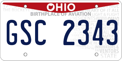 OH license plate GSC2343