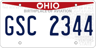 OH license plate GSC2344