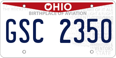 OH license plate GSC2350