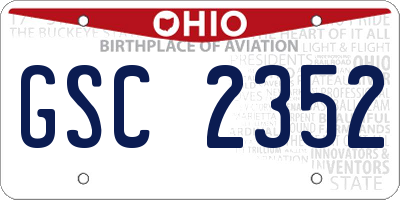 OH license plate GSC2352