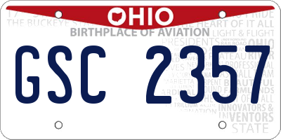 OH license plate GSC2357