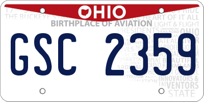 OH license plate GSC2359