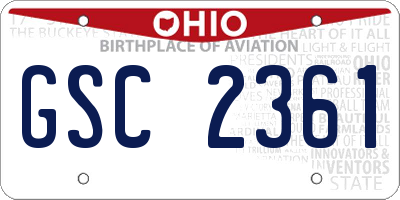 OH license plate GSC2361