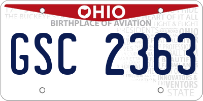 OH license plate GSC2363