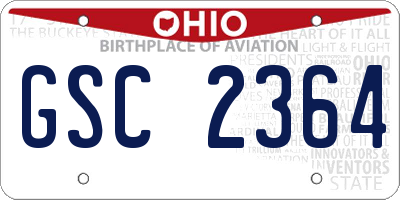 OH license plate GSC2364