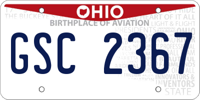 OH license plate GSC2367