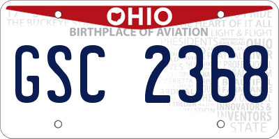 OH license plate GSC2368