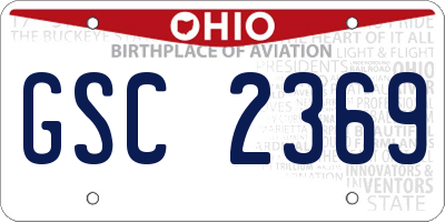 OH license plate GSC2369