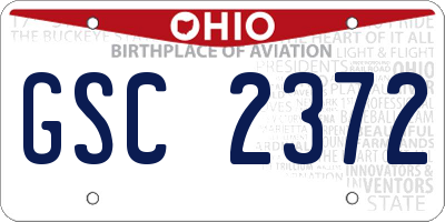 OH license plate GSC2372