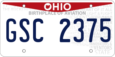 OH license plate GSC2375