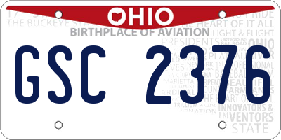 OH license plate GSC2376