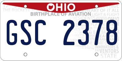 OH license plate GSC2378