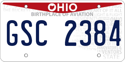 OH license plate GSC2384