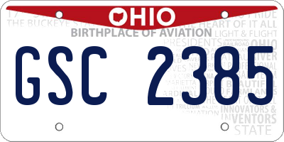 OH license plate GSC2385