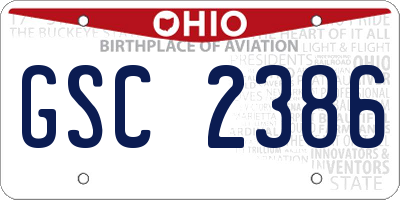 OH license plate GSC2386