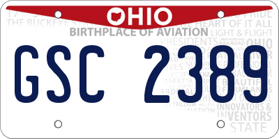 OH license plate GSC2389