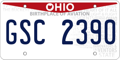 OH license plate GSC2390