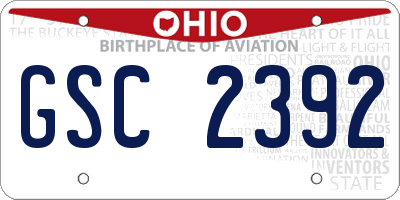 OH license plate GSC2392