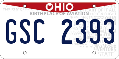 OH license plate GSC2393