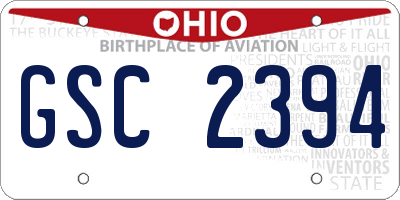 OH license plate GSC2394