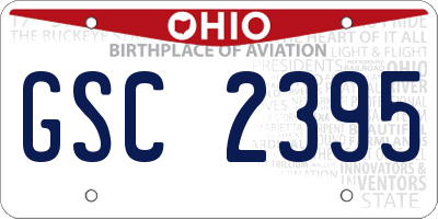 OH license plate GSC2395