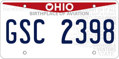 OH license plate GSC2398