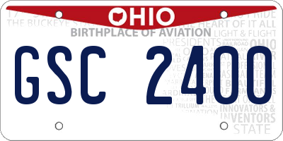 OH license plate GSC2400