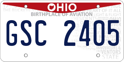 OH license plate GSC2405