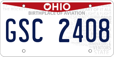 OH license plate GSC2408