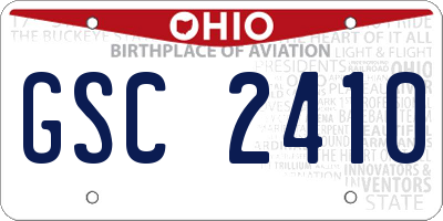 OH license plate GSC2410