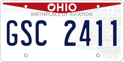 OH license plate GSC2411