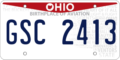 OH license plate GSC2413