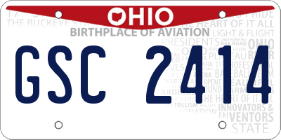 OH license plate GSC2414