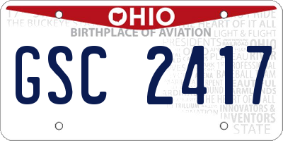 OH license plate GSC2417