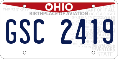 OH license plate GSC2419