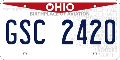 OH license plate GSC2420