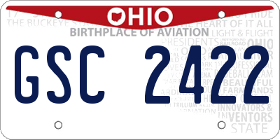 OH license plate GSC2422