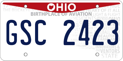 OH license plate GSC2423