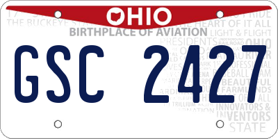 OH license plate GSC2427