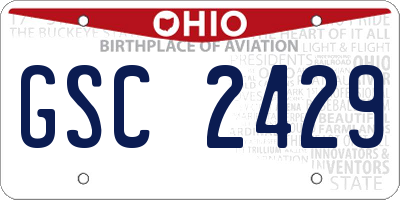 OH license plate GSC2429