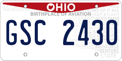 OH license plate GSC2430