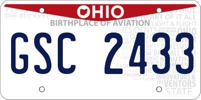 OH license plate GSC2433