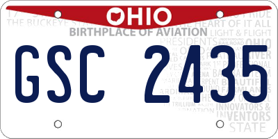 OH license plate GSC2435