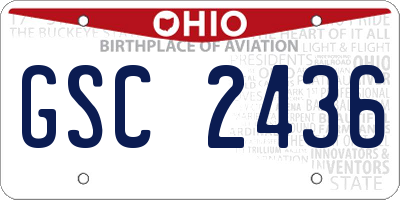 OH license plate GSC2436