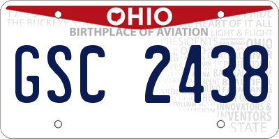 OH license plate GSC2438