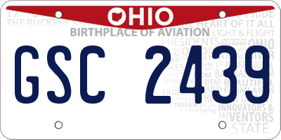 OH license plate GSC2439