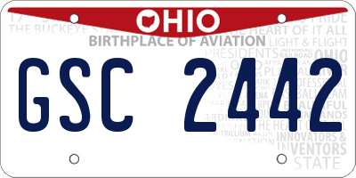 OH license plate GSC2442