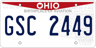 OH license plate GSC2449