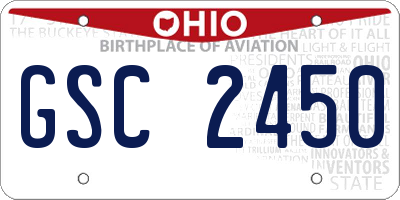 OH license plate GSC2450